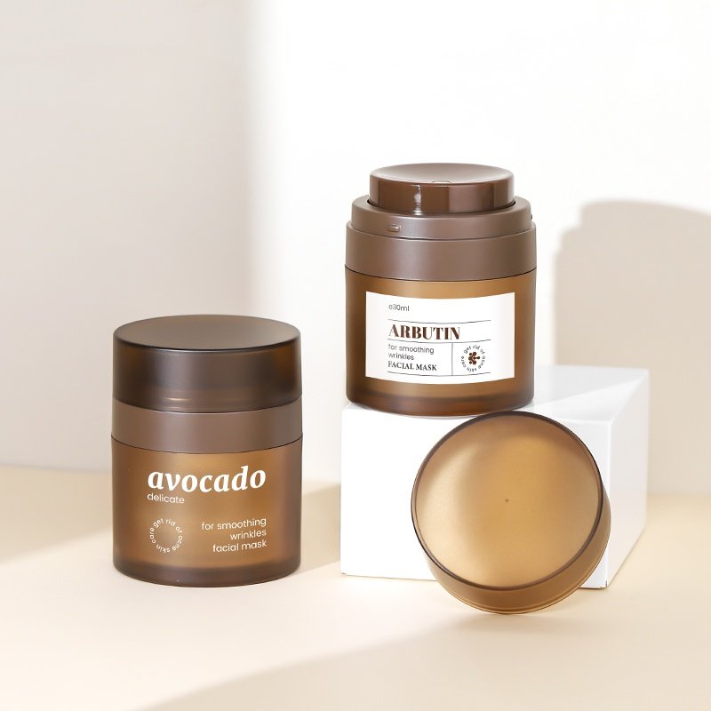 Brown matte airless jar