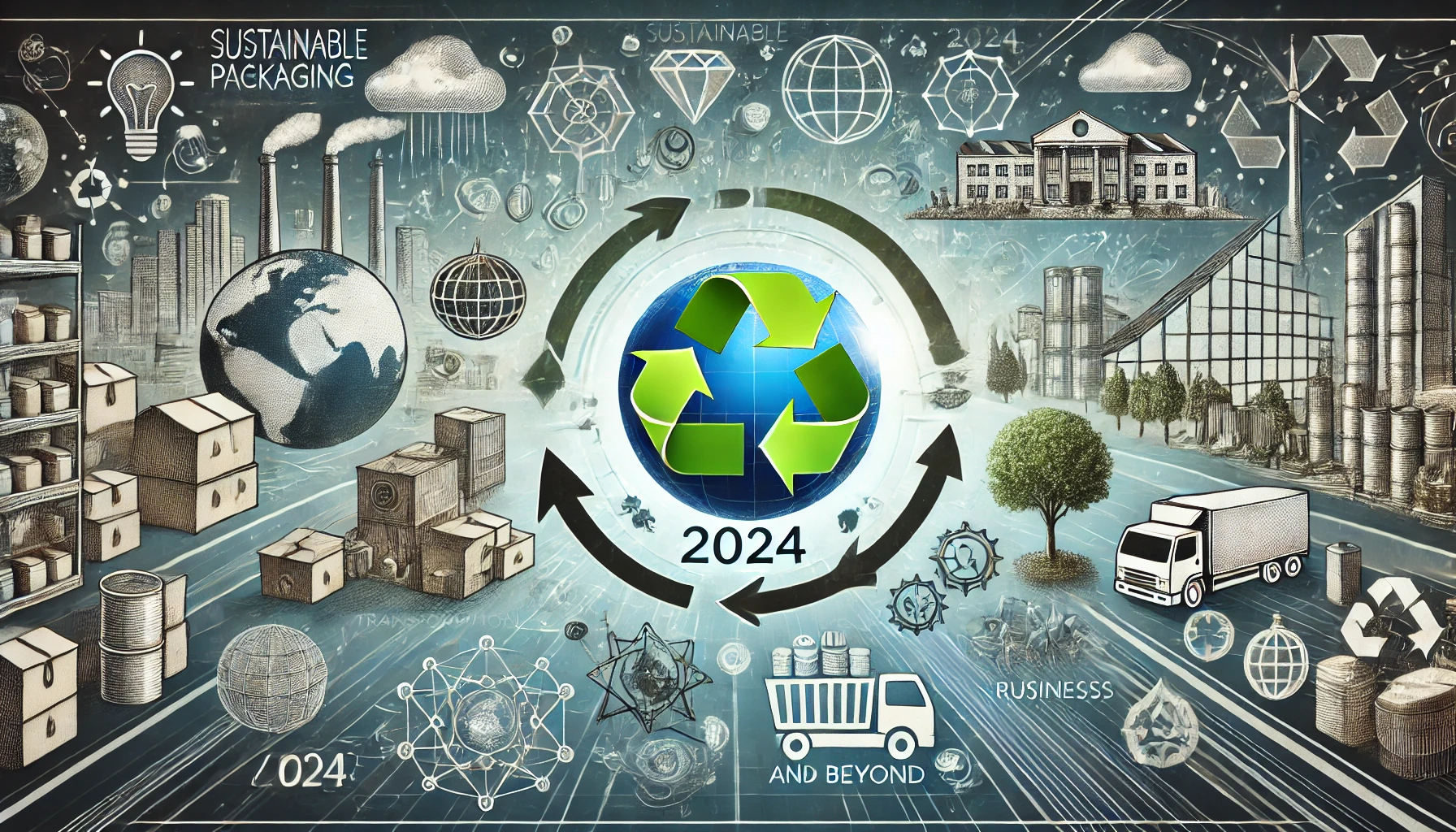 dall·e 2024 07 05 17.39.24 an image illustrating the future trends in sustainable packaging for 2024 and beyond. show elements like innovative eco friendly packaging designs, bu